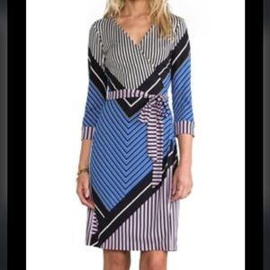 DIANE VON FURSTENBERG Julian Two Striped Wrap Dress